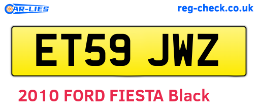 ET59JWZ are the vehicle registration plates.
