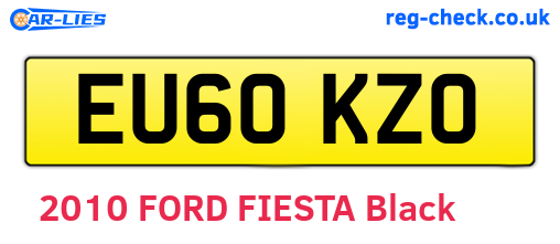 EU60KZO are the vehicle registration plates.