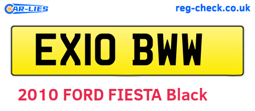 EX10BWW are the vehicle registration plates.