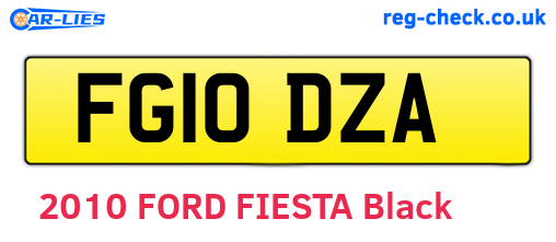 FG10DZA are the vehicle registration plates.