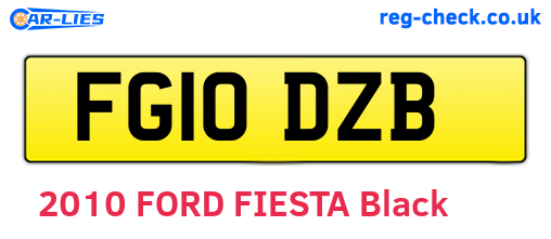 FG10DZB are the vehicle registration plates.