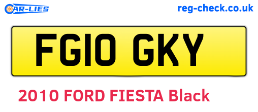 FG10GKY are the vehicle registration plates.