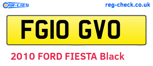 FG10GVO are the vehicle registration plates.