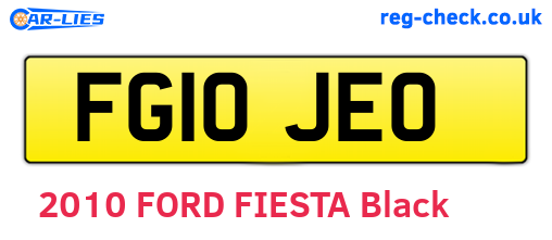 FG10JEO are the vehicle registration plates.