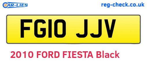 FG10JJV are the vehicle registration plates.