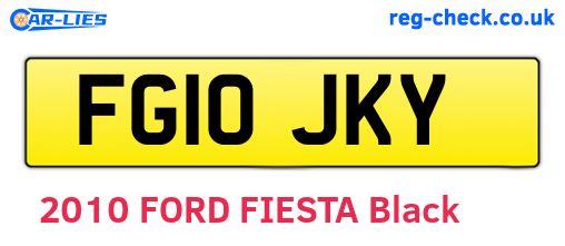 FG10JKY are the vehicle registration plates.