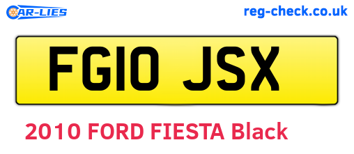 FG10JSX are the vehicle registration plates.