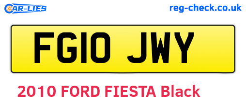 FG10JWY are the vehicle registration plates.