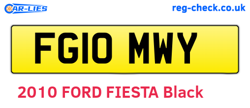 FG10MWY are the vehicle registration plates.