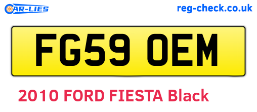 FG59OEM are the vehicle registration plates.