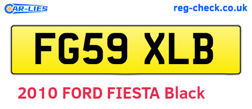 FG59XLB are the vehicle registration plates.