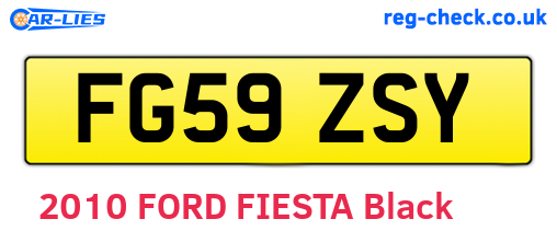 FG59ZSY are the vehicle registration plates.