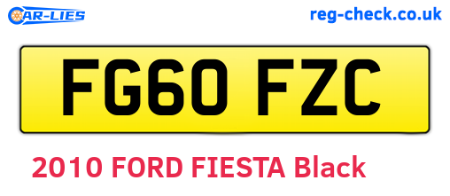 FG60FZC are the vehicle registration plates.
