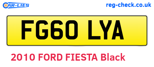 FG60LYA are the vehicle registration plates.