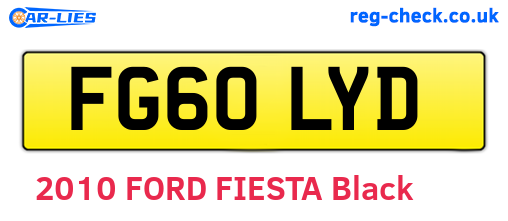 FG60LYD are the vehicle registration plates.