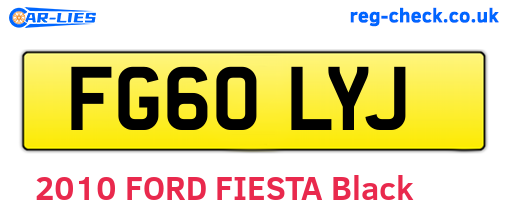 FG60LYJ are the vehicle registration plates.