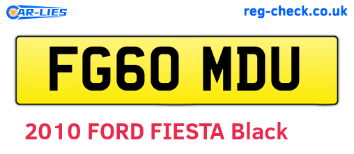 FG60MDU are the vehicle registration plates.