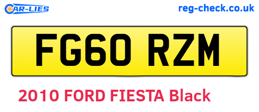 FG60RZM are the vehicle registration plates.
