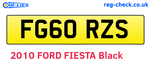 FG60RZS are the vehicle registration plates.