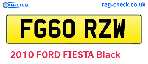 FG60RZW are the vehicle registration plates.