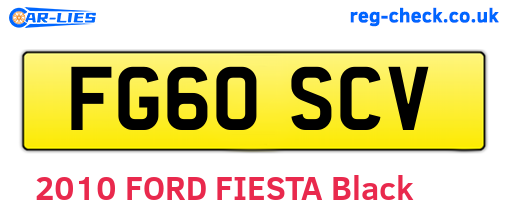 FG60SCV are the vehicle registration plates.