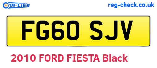 FG60SJV are the vehicle registration plates.