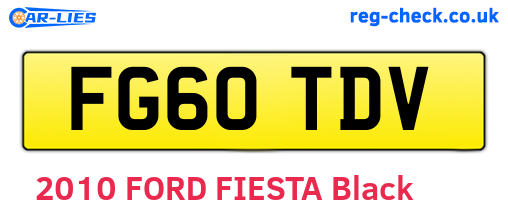 FG60TDV are the vehicle registration plates.
