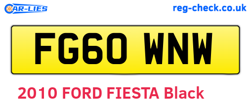 FG60WNW are the vehicle registration plates.