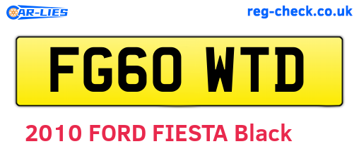 FG60WTD are the vehicle registration plates.