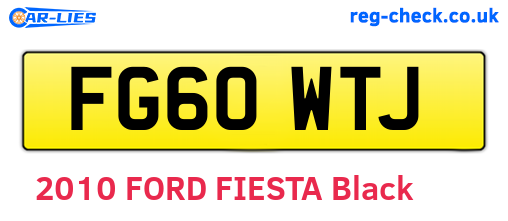FG60WTJ are the vehicle registration plates.