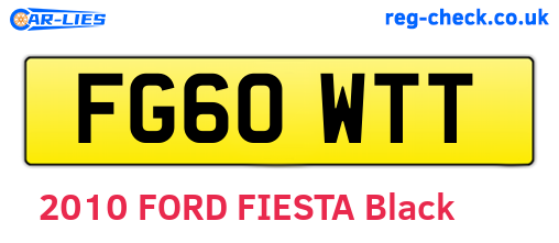 FG60WTT are the vehicle registration plates.