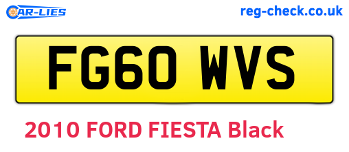 FG60WVS are the vehicle registration plates.