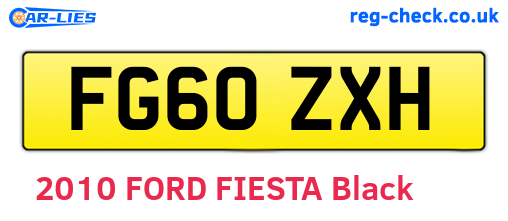 FG60ZXH are the vehicle registration plates.