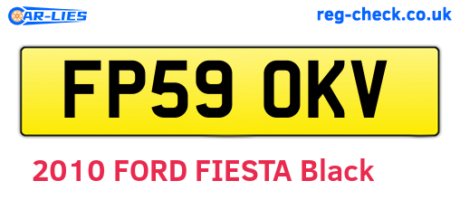 FP59OKV are the vehicle registration plates.