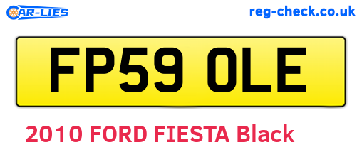 FP59OLE are the vehicle registration plates.