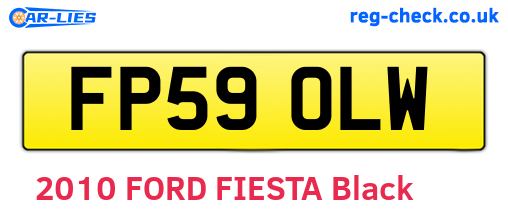 FP59OLW are the vehicle registration plates.