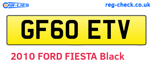 GF60ETV are the vehicle registration plates.