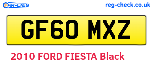 GF60MXZ are the vehicle registration plates.