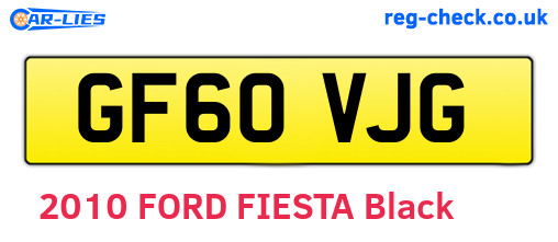 GF60VJG are the vehicle registration plates.