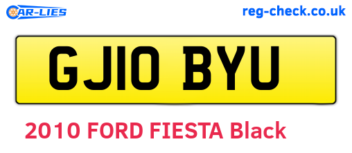 GJ10BYU are the vehicle registration plates.