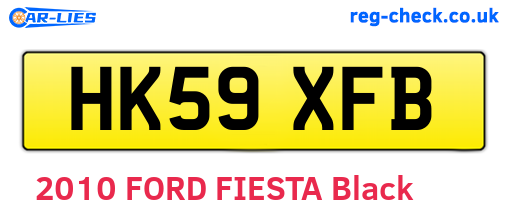 HK59XFB are the vehicle registration plates.