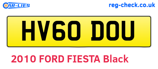 HV60DOU are the vehicle registration plates.