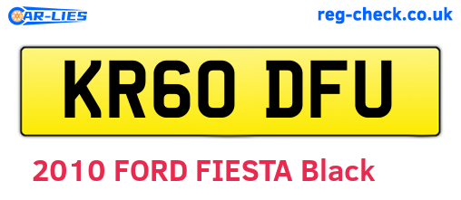 KR60DFU are the vehicle registration plates.