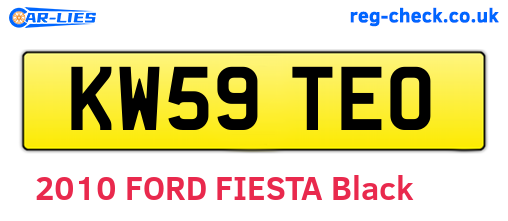 KW59TEO are the vehicle registration plates.