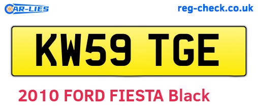 KW59TGE are the vehicle registration plates.