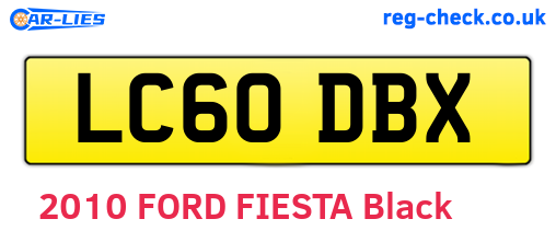 LC60DBX are the vehicle registration plates.