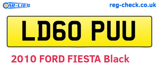 LD60PUU are the vehicle registration plates.