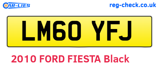 LM60YFJ are the vehicle registration plates.