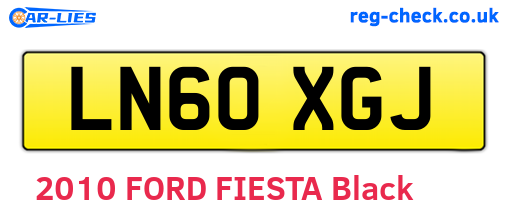 LN60XGJ are the vehicle registration plates.