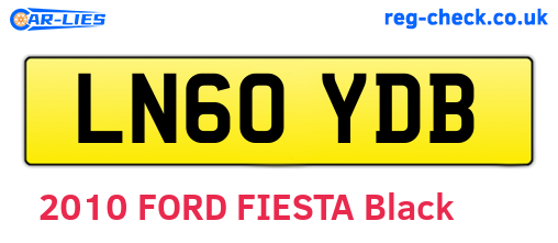 LN60YDB are the vehicle registration plates.